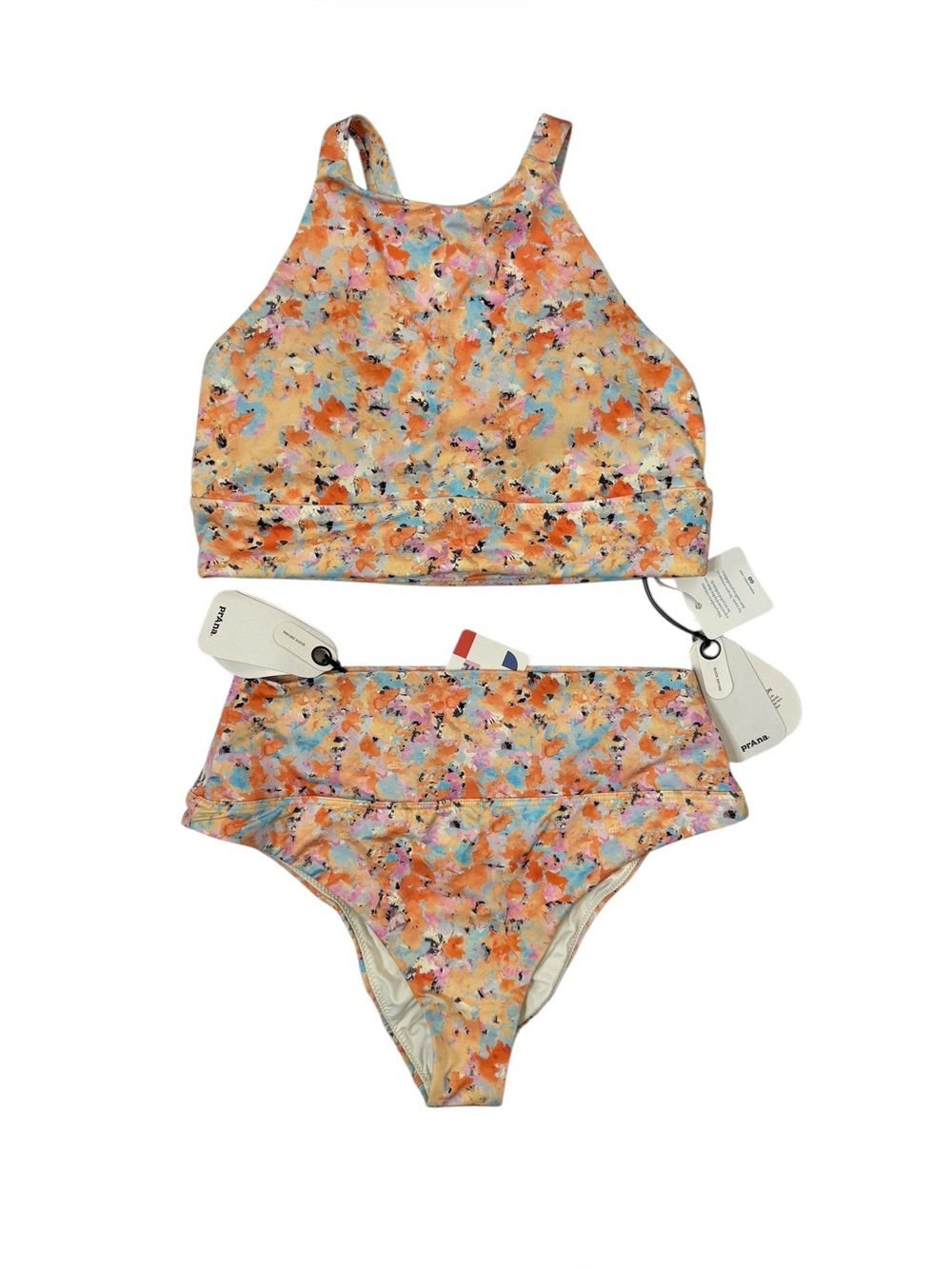 PrAna | NWT High Neck Bikini Set Marine Street Top Auriela Bottom Impression S